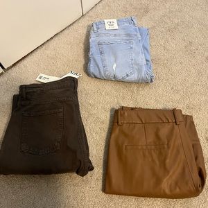 ZARA THREE PACK PANTS NWT!